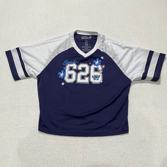 Disney Other - NEW!! Disney Lilo and Stitch Sports Jersey #626 Blue and White - Size: XL/TG